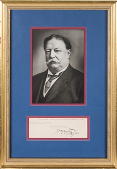 William Howard Taft Signed Cut With Photo In 10.5 x 15 Framed Display (JSA)